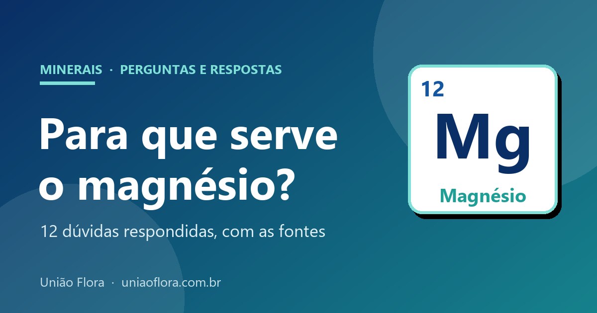 Para que serve o magnésio? 12 dúvidas respondidas, com as fontes